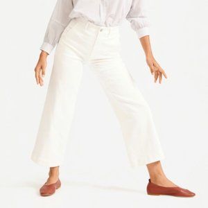 Everlane Wide Leg Crop Pant Bone Size 2